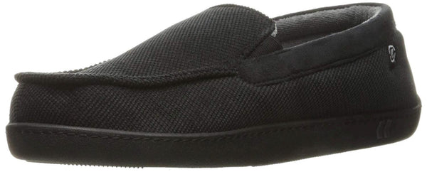 Isotoner Men's Black Moccasin Slippers Size 11.5 with Memory Foam