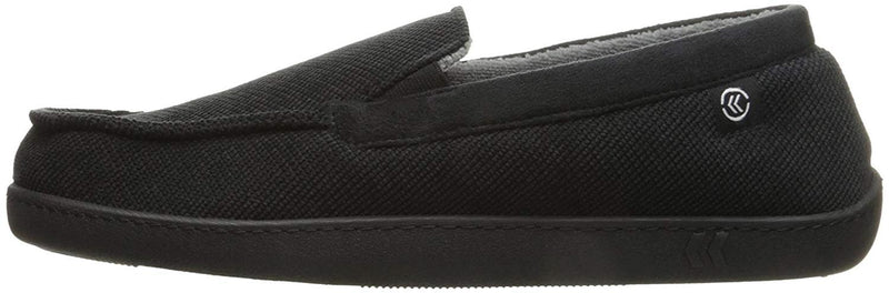 Isotoner Men's Black Moccasin Slippers Size 11.5 with Memory Foam