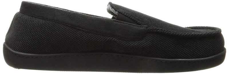 Isotoner Men's Black Moccasin Slippers Size 11.5 with Memory Foam