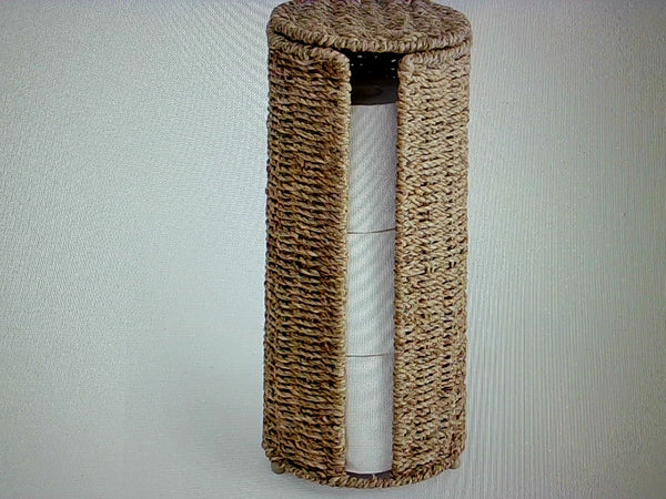 Natural Seagrass Toilet Paper Holder Fits 3 Rolls