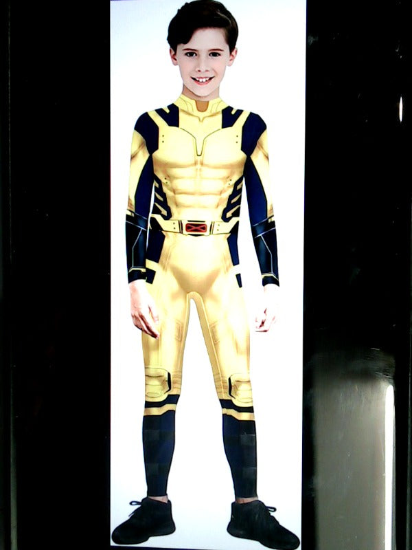 Kids Wolverine Superhero Costume Jumpsuit Size 7 or 8 Youth