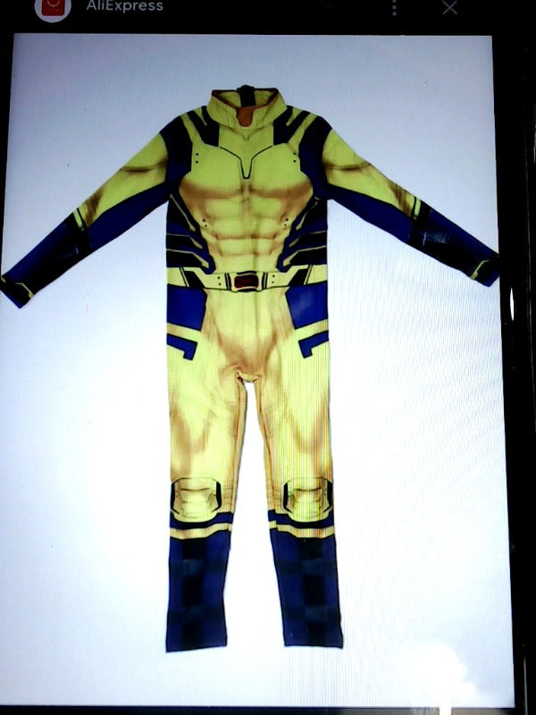 Kids Wolverine Superhero Costume Jumpsuit Size 7 or 8 Youth