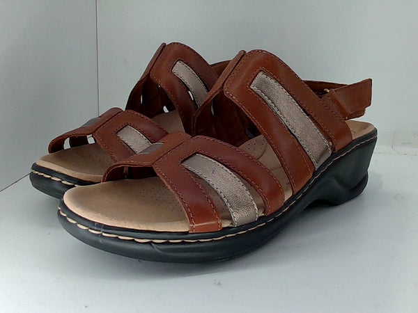 Clarks Women's Brown Leather Comfort Sandals Size 9