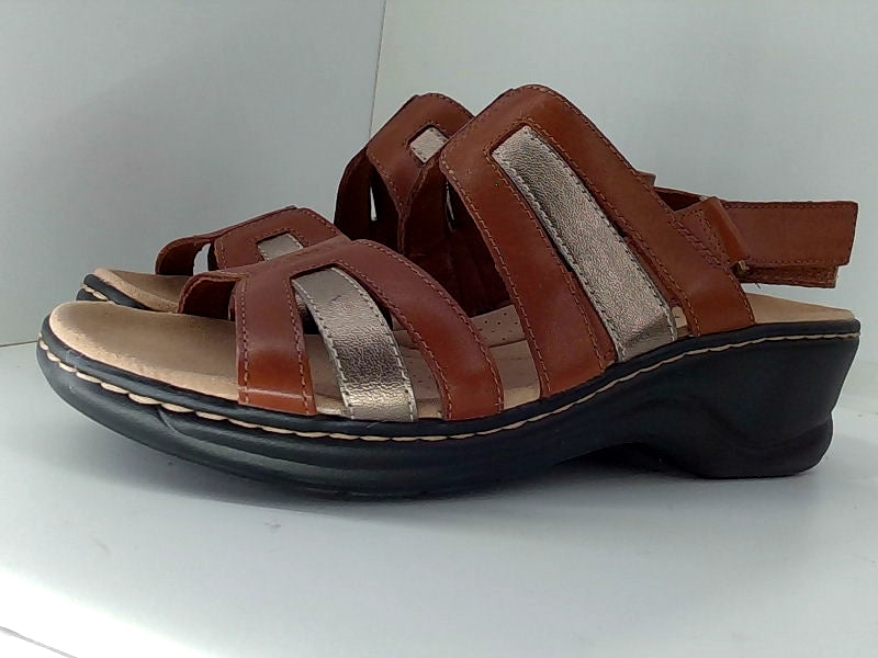 Clarks Women's Brown Leather Comfort Sandals Size 9