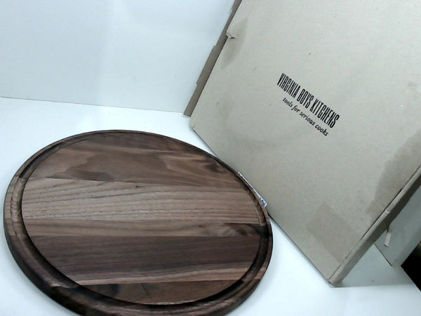 Virginia Boys Kitchens Cutting Board Round Color Walnut Size 13.50 in