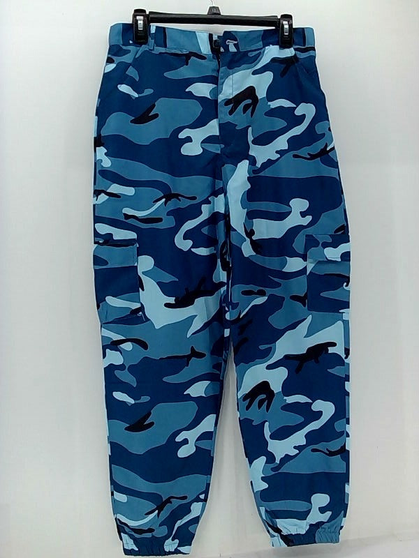 Women's Camo Blue Zipper Pants Size M