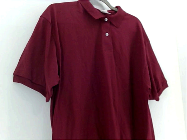 Hanes Mens Polo Short Sleeve Polo Shirt Color Cardinal Red Size Large T-Shirt