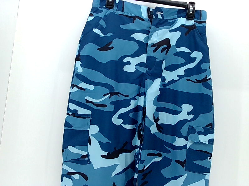 Women's Camo Blue Zipper Pants Size M