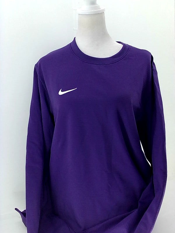 Nike Mens Crewneck Pullover Top Stretch Hoodie Color Purple & White Size Small