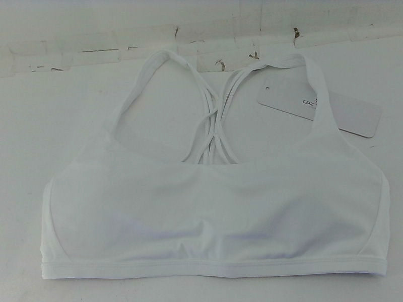 Floerns Criss Cross Back White Bra Medium