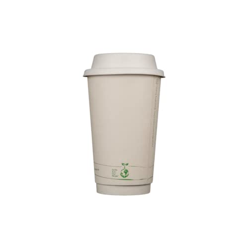 Certified Compostable Coffee Cups by Living Balance 16oz 75 cups with Compostable