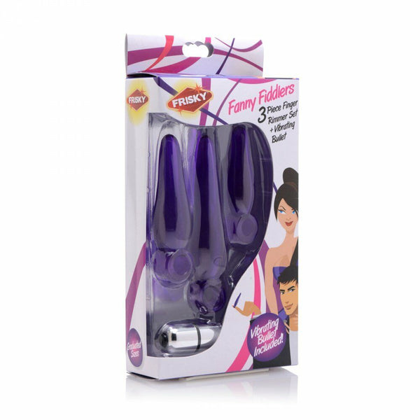 Frisky Fanny Fiddlers 3 Piece Finger Rimmer Set with Vibrating Bullet Anal Sex