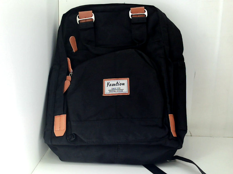 Yamtion Black Backpack for Everyday Use with Multiple Compartments