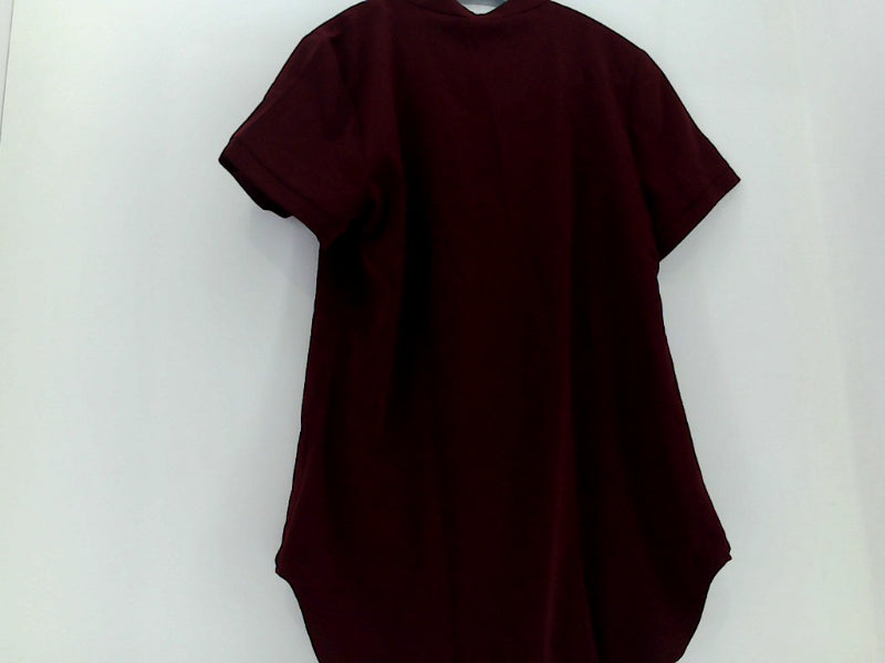 Maroon Loose Fit Short Sleeve Top - Small