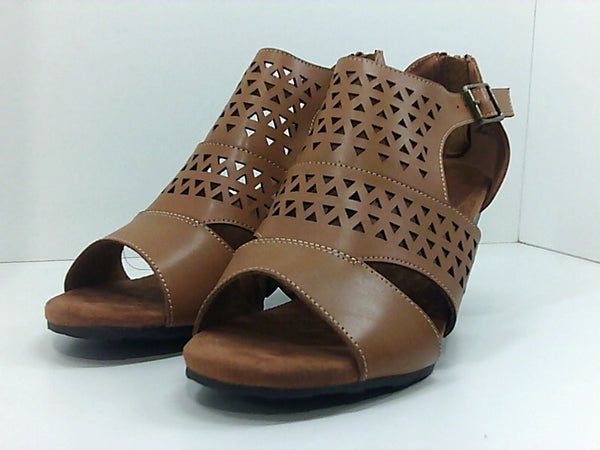 Easy Street Womens Open Toe None Heels Color Brown Size 10 Pair of Shoes