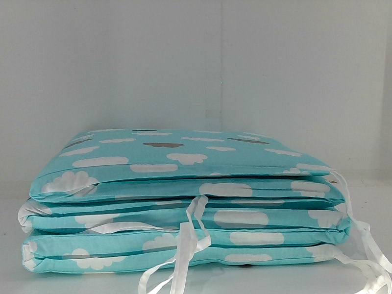 Soft Blue Cloud Crib Bumpers for Baby Safety