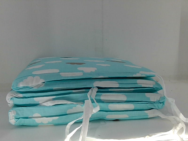 Soft Blue Cloud Crib Bumpers for Baby Safety