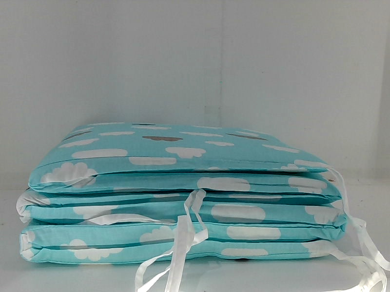 Soft Blue Cloud Crib Bumpers for Baby Safety