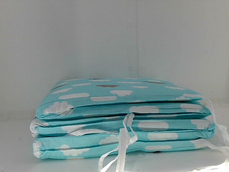 Soft Blue Cloud Crib Bumpers for Baby Safety