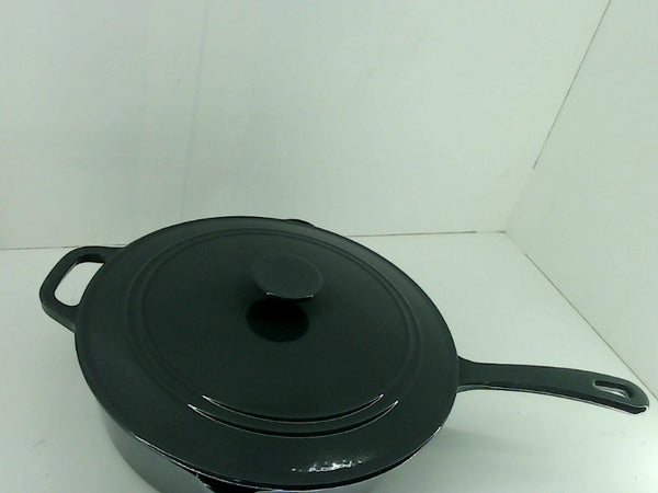 Enamel Cast Iron Pan Color DARK GREY Size 12 X 3 Inch