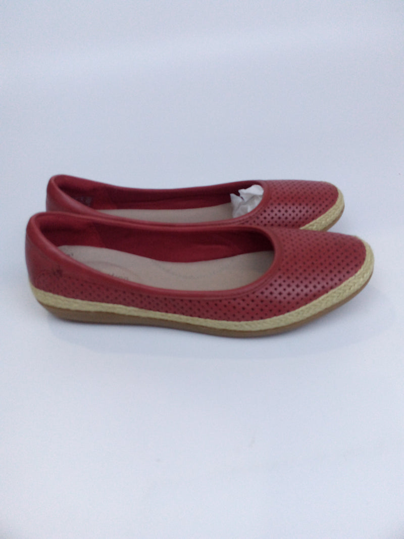 Clarks Women's Danelly Adira Ballet Flat Color Red Pair Of Shoes
