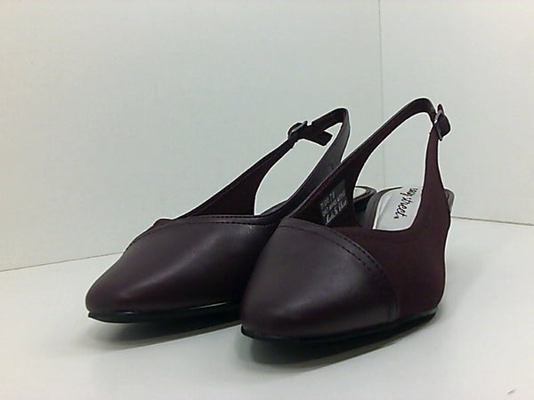 Easy Street Womens Open Toe None Heels Color Maroon Size 7 Pair of Shoes