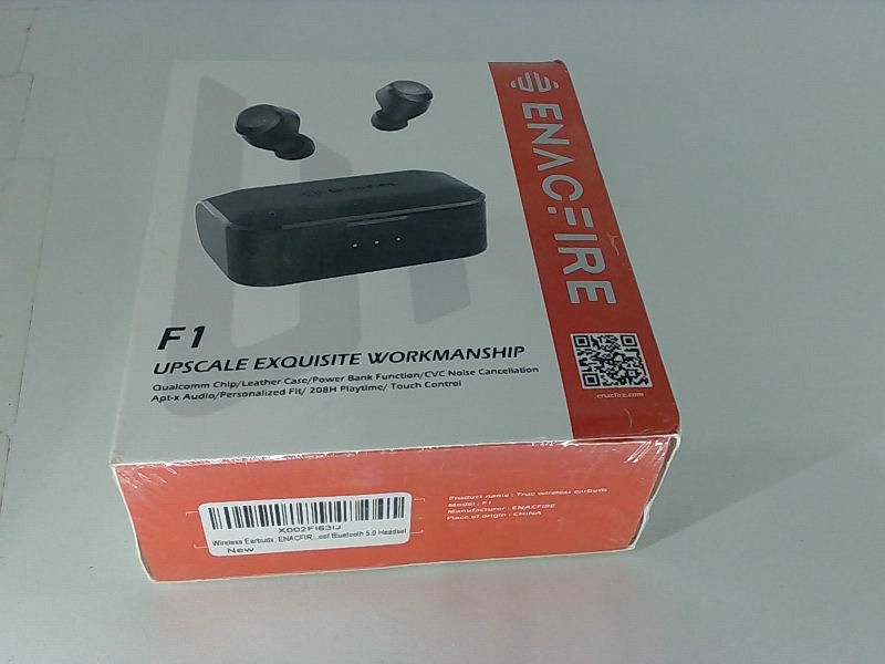 ENACFIRE F1 Wireless Earbuds with Charging Case Black