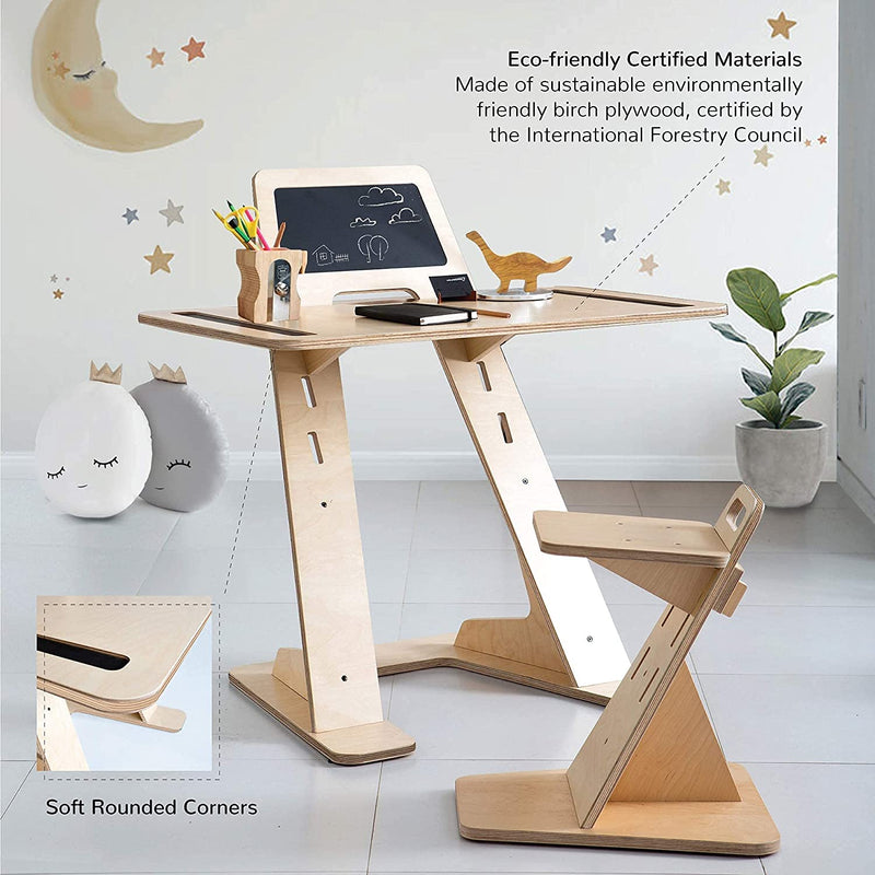 KIDS DESK AND CHAIR SET - BLACKBOARD