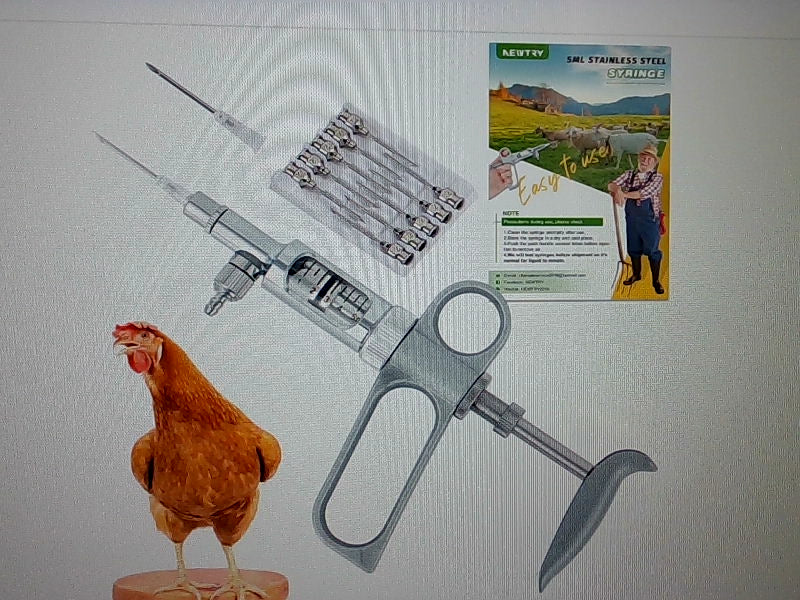 NEWTRY Veterinary Stainless Steel Syringe 5ml