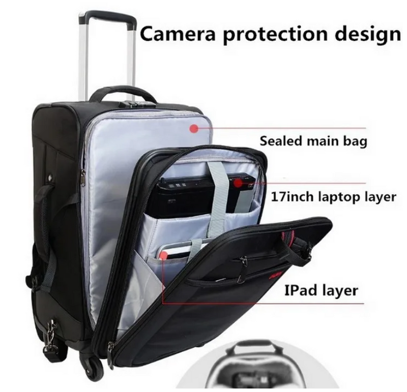 CADeN K10 large capacity custom camera trolly bag good quality waterproof dslr camera backpack with wheels