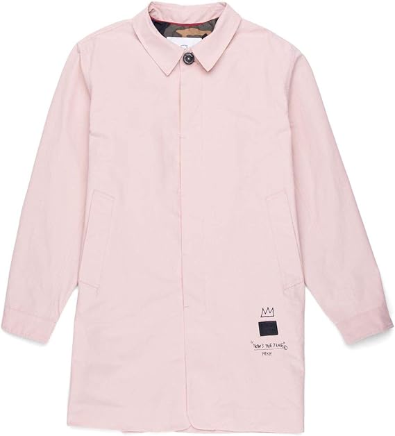 Herschel Mens Regular Button Up Rain Jacket Color Pink Size Small