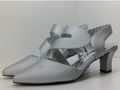 Easy Street Women 31-5479 Open Toe None Heels Silver Size 9.5 Wide Pair of Shoes