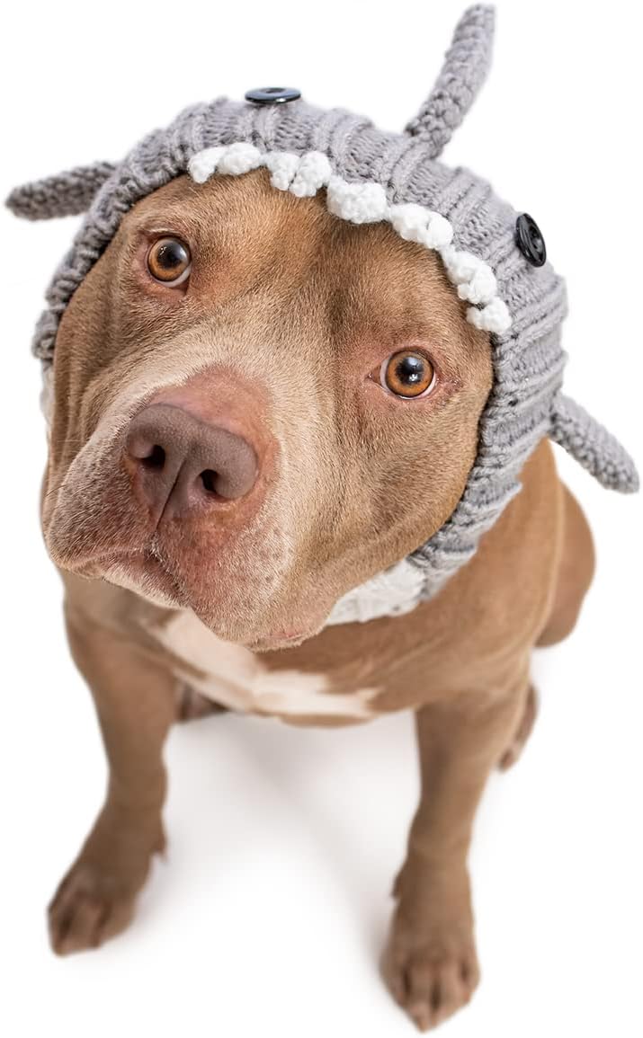 Zoo Snoods Grey Shark Costume For Dogs Medium Warm No Flap Ear Wrap Hood