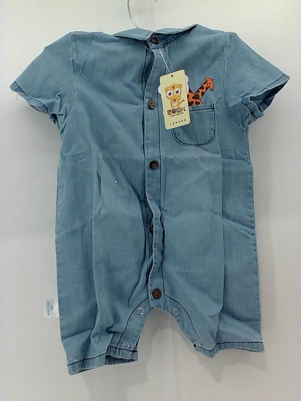 Orbisify Infant Denim Blue Romper Bodysuit - 9-12 Months