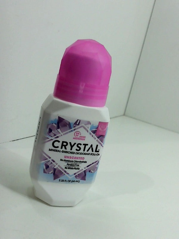 Crystal Mineral Enriched Deodorant Roll on Color Hot Pink Size 2.25 Oz 66ml