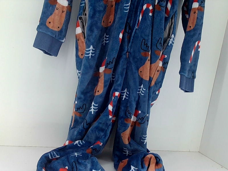 Men's Blue Moose Print Sleep Set - Large Pajamas