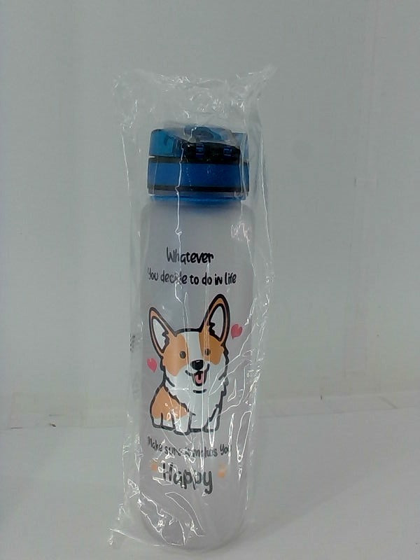 HYTURTLE 32oz Cute Corgi Water Bottle Home Accessory