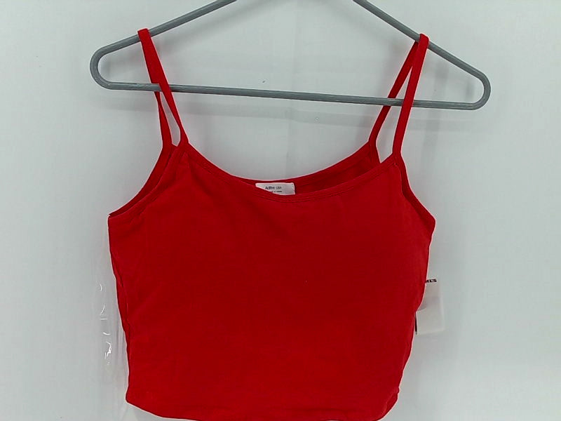 Stretch Strap Sleeveless Red Crop Top for Women Large