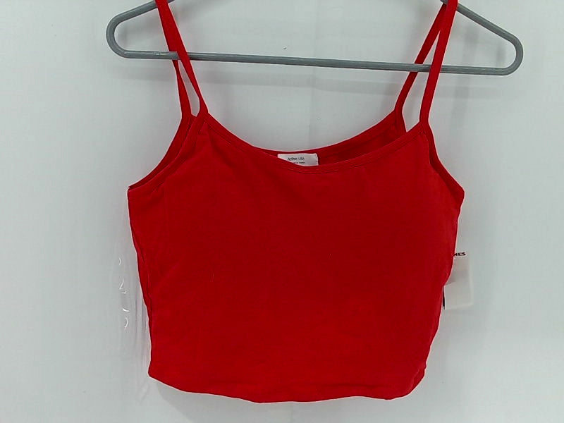 Stretch Strap Sleeveless Red Crop Top for Women Large