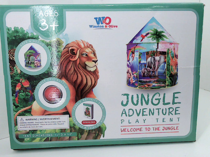 Jungle Adventure Play Tent with Jungle Animals Theme - 40" x 51"