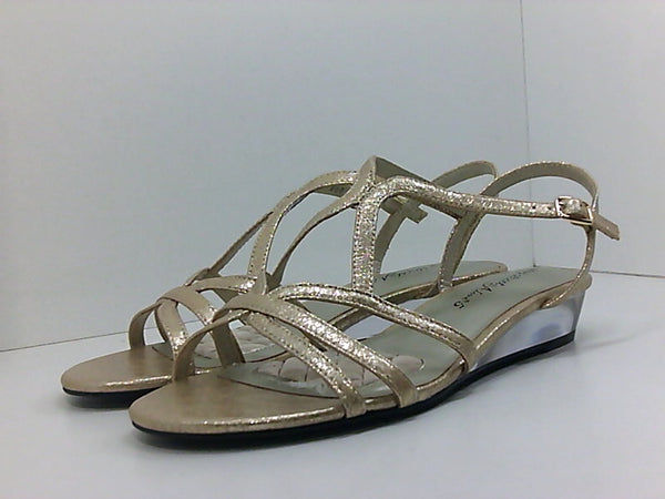 Easy Street Womens 31-4508 Open Toe Sandals Color Gold Size 8.5 Pair of Shoes