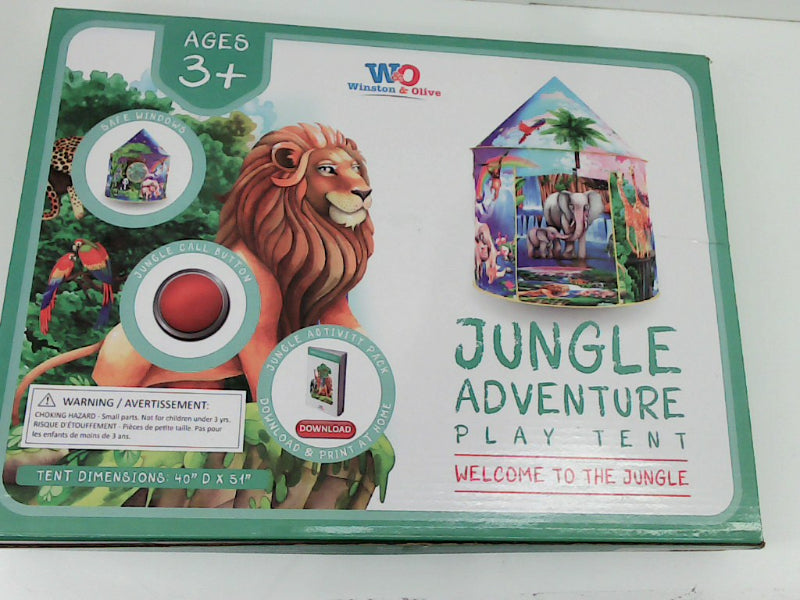 Jungle Adventure Play Tent with Jungle Animals Theme - 40" x 51"