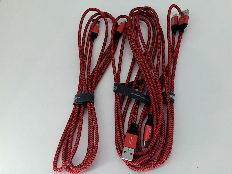 Akoada Durable Braided Usb Cables 1m 2m 3m Red