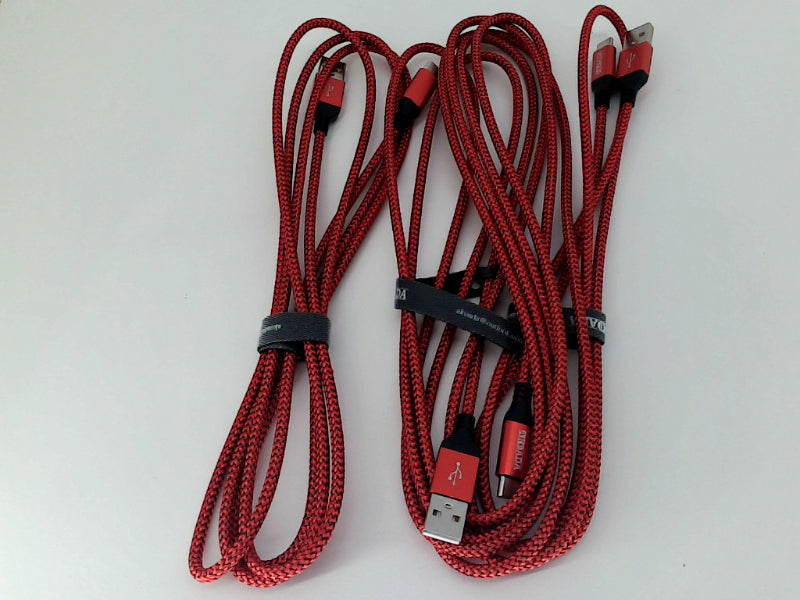 Akoada Durable Braided Usb Cables 1m 2m 3m Red