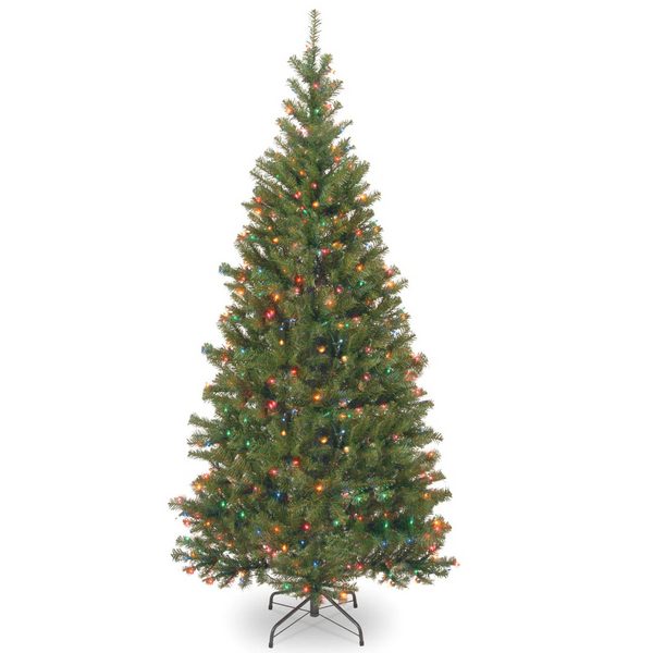 7 ft Pre-Lit Aspen Spruce Slim Tree with Multicolor Lights