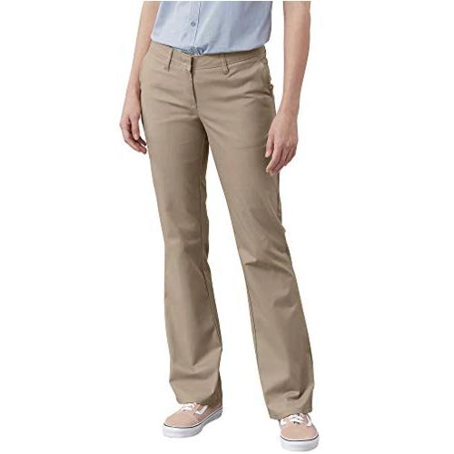 Dickies Women's Slim Fit Bootcut Stretch Twill Pants Desert Sand 2 Regular