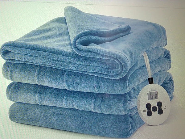 Sunbeam Heated Blanket 84x 62 Cadet Blue Home Warmth Accessory