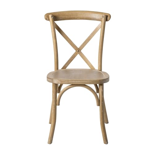 Flash Furniture Advantage Medium Natural With White Grain X Back Chair