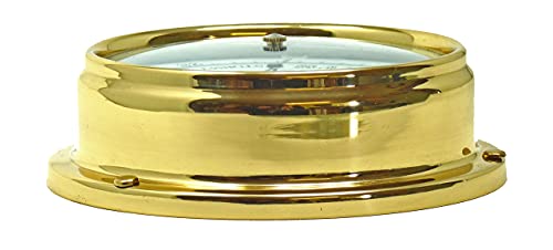Mantel Tabic Traditional Brass Barometer Heavy Lacquered Brass Weather