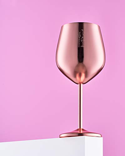 verlacoda 2Pcs Stainless Steel Wine Glasses 18oz Large Capacity Wine  Goblets Unbreakable Rose Gold Wine Glasses Multifunctional Stainless Steel  Wine